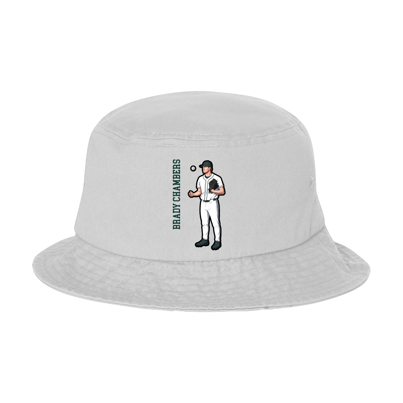 Bucket Cap — Name Vertical in White