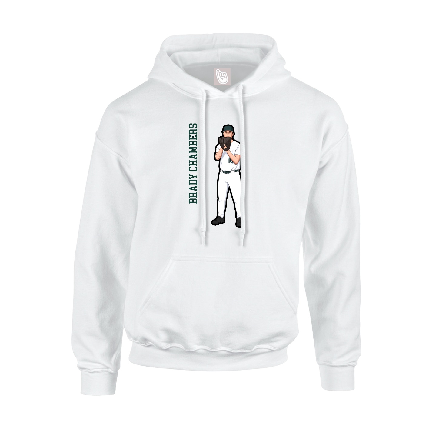Hoodie — Name Vertical in White
