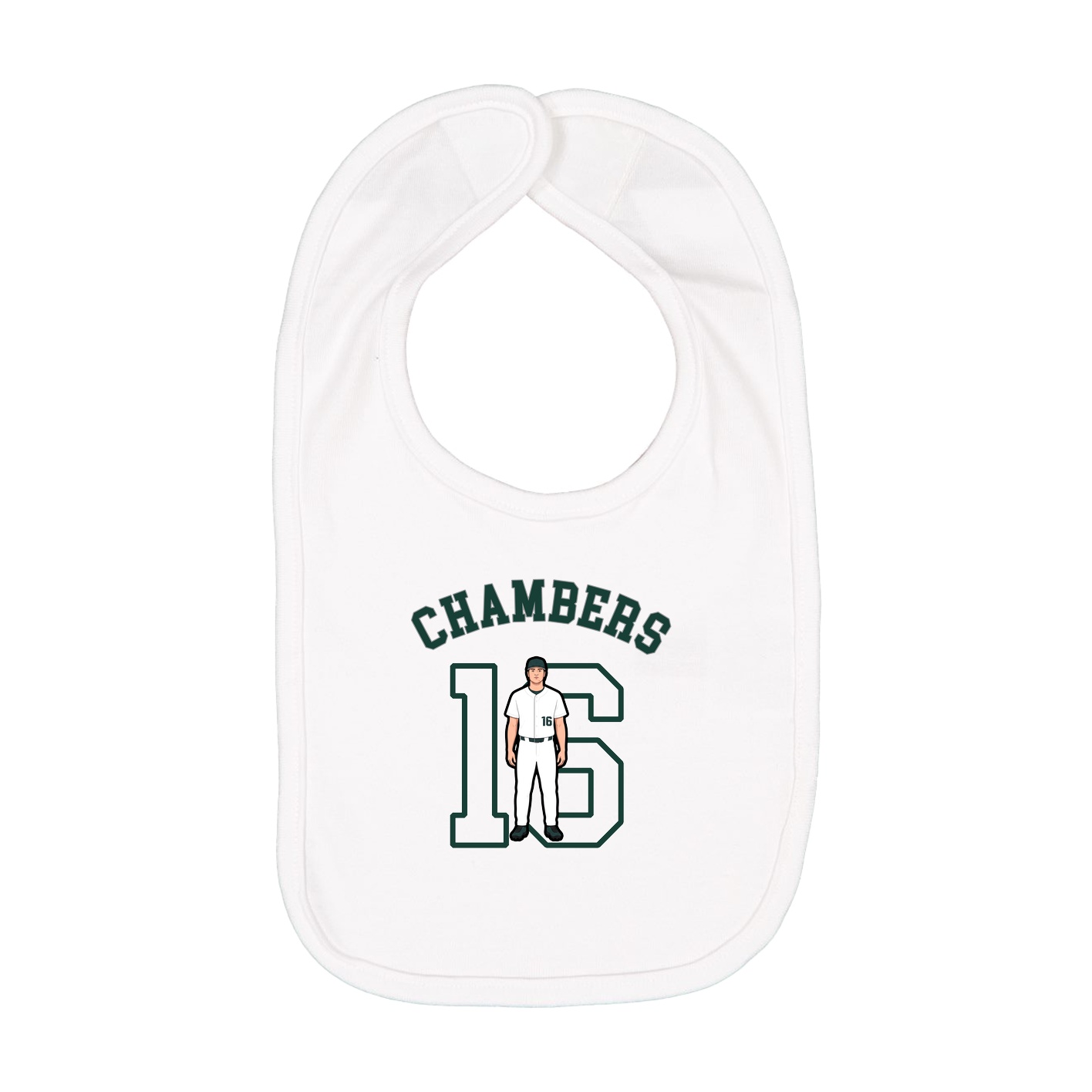 Infant Bib — Shirsey Arch in White