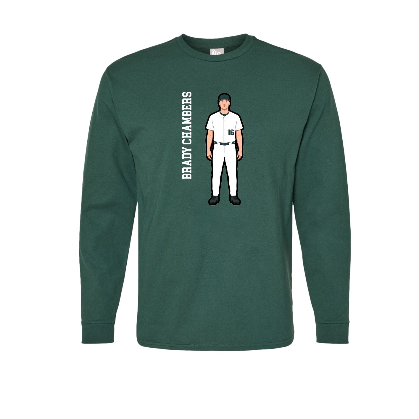 Long Sleeve Tee — Name Vertical in Green