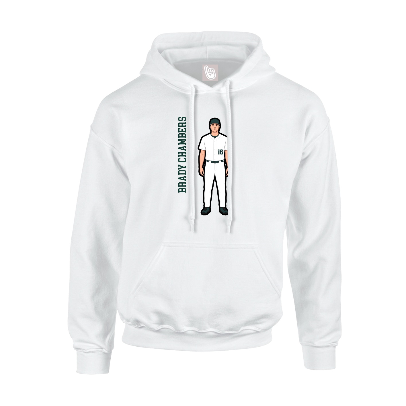Youth Hoodie — Name Vertical in White