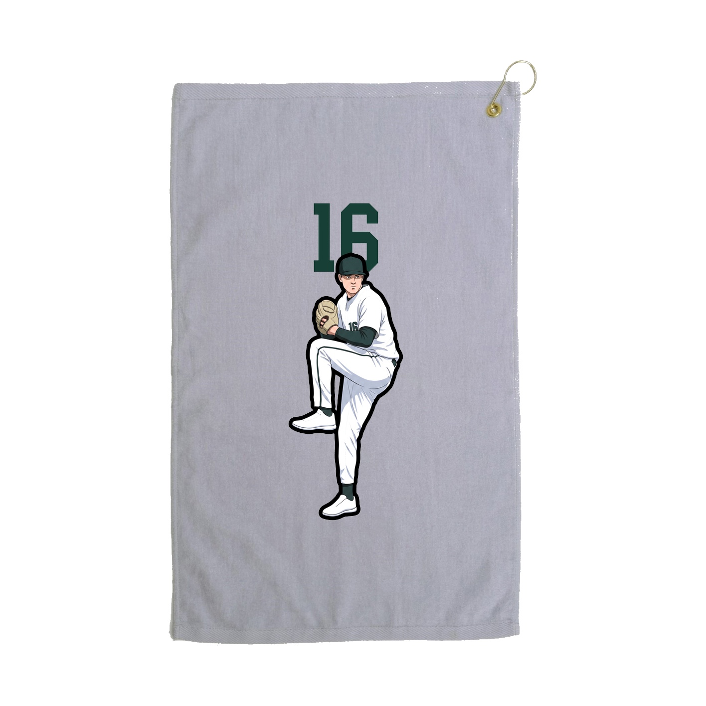 Golf Towel — Number Top in Grey