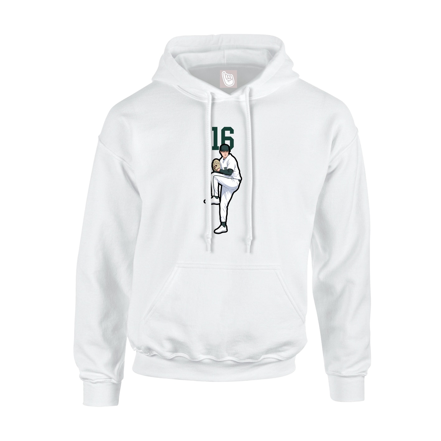 Youth Hoodie — Number Top in White