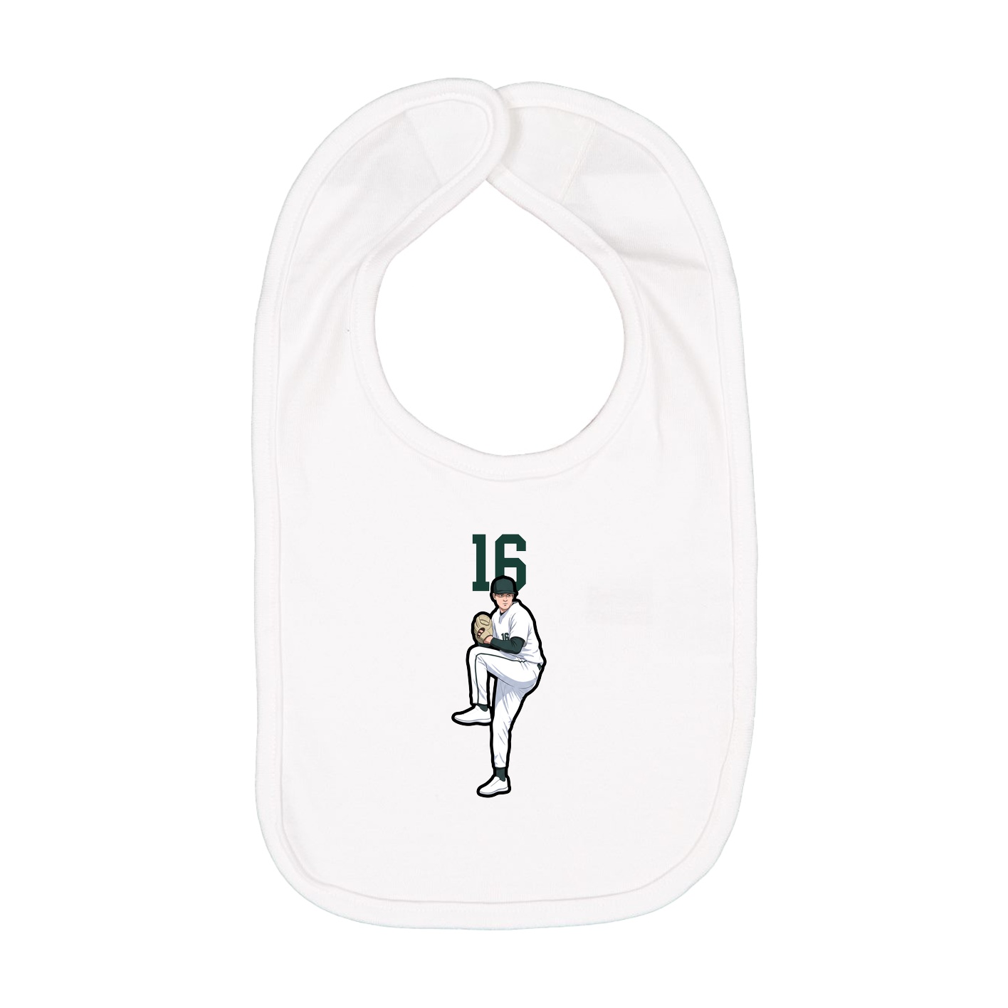 Infant Bib — Number Top in White