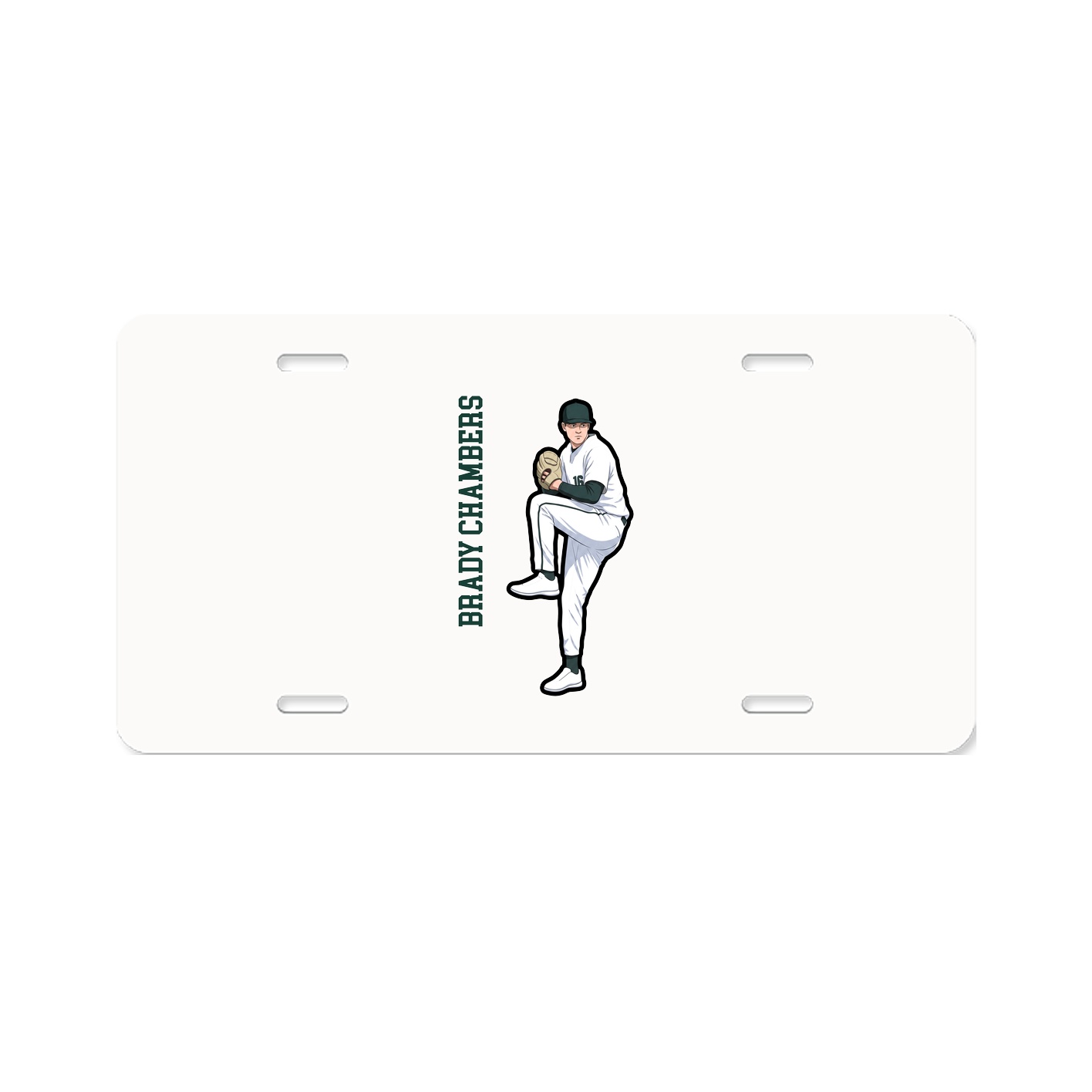 License Plate — Name Vertical in Classic
