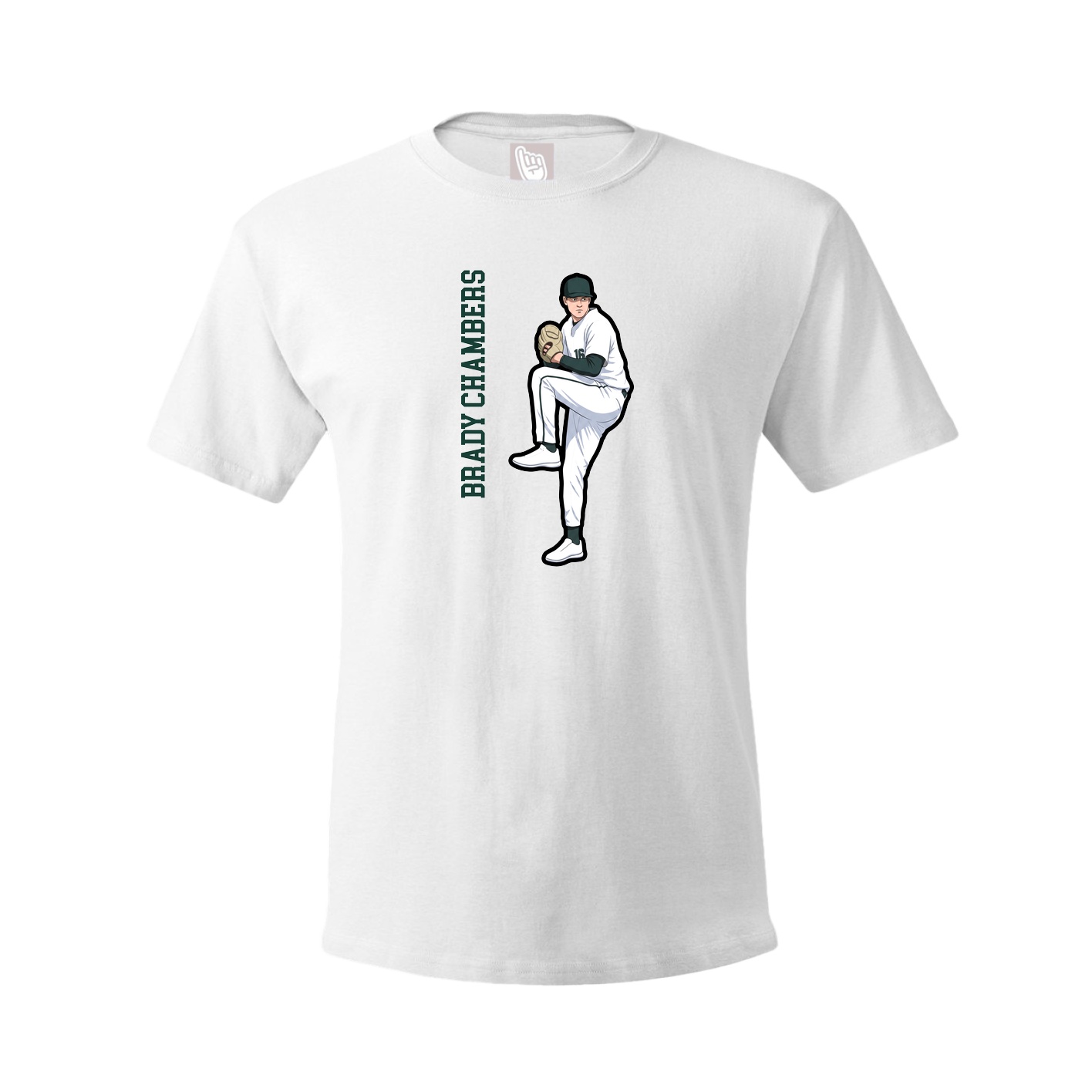 Youth Tee — Name Vertical in White