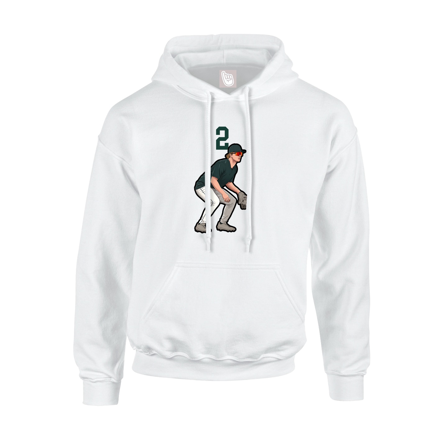 Hoodie — Number Top in White