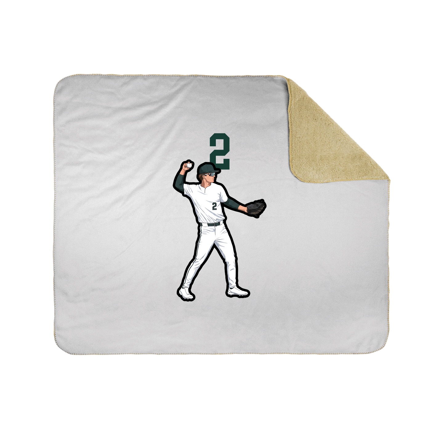 Throw Blanket — Number Top in White
