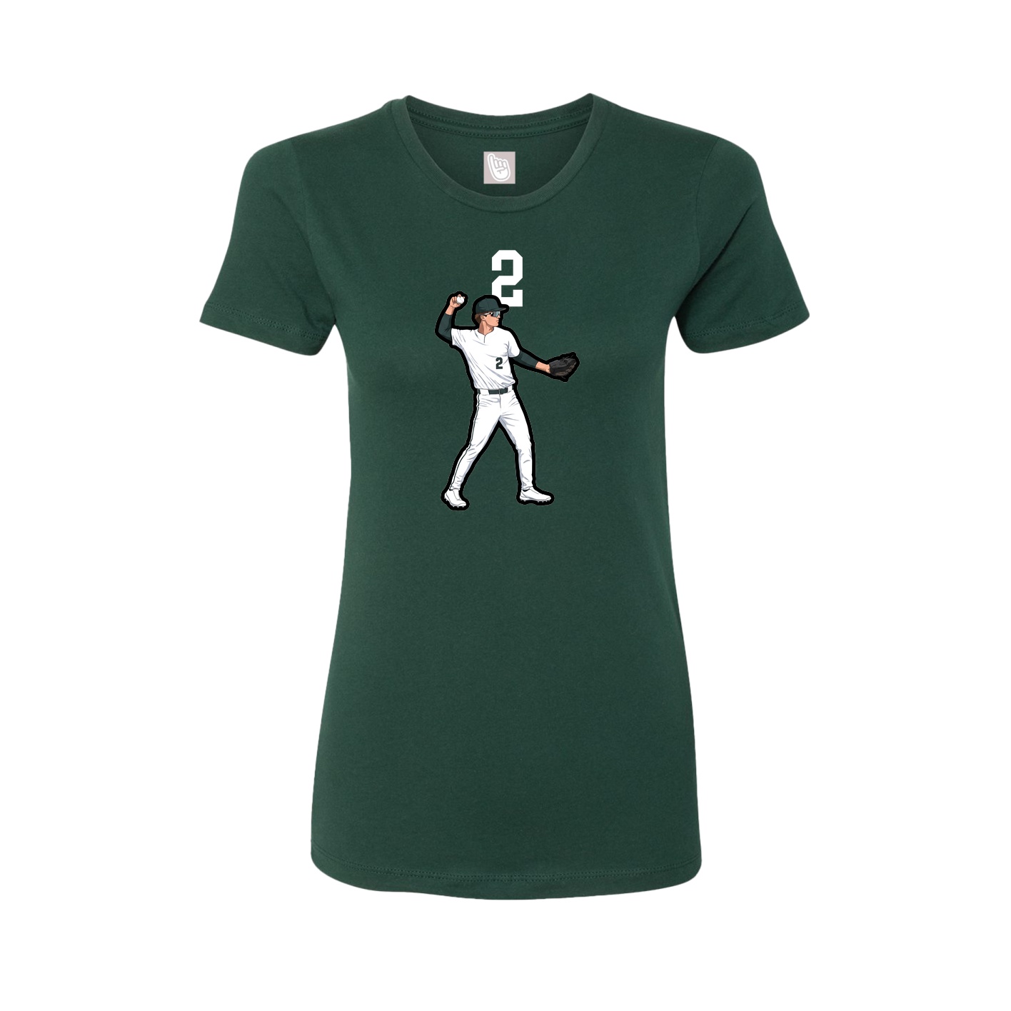 Womens Tee — Number Top in Green