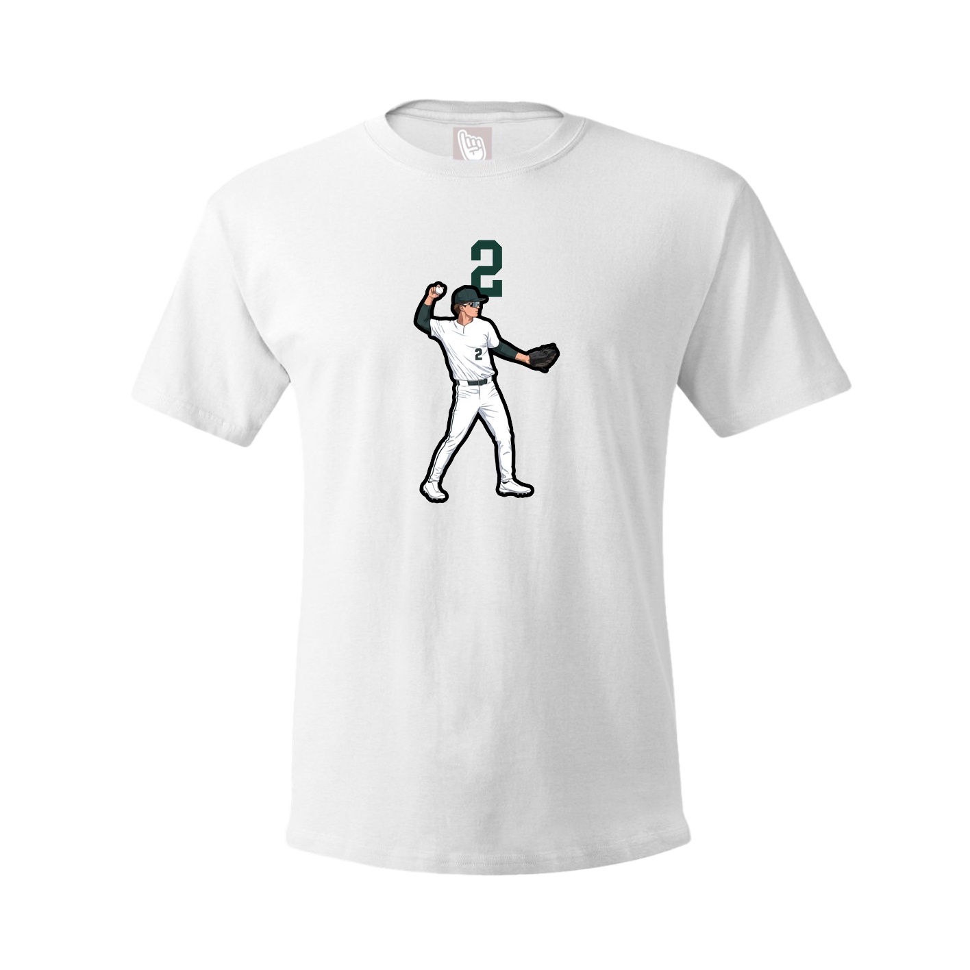 Youth Tee — Number Top in White