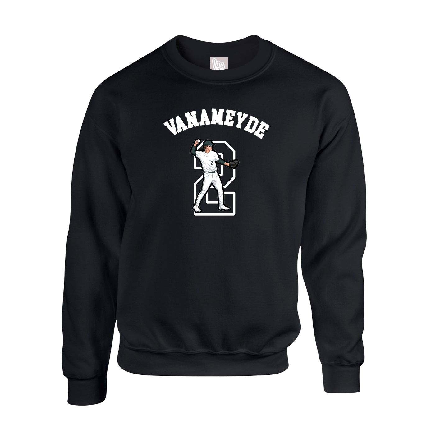 Fleece Crew — Shirsey Arch in Black