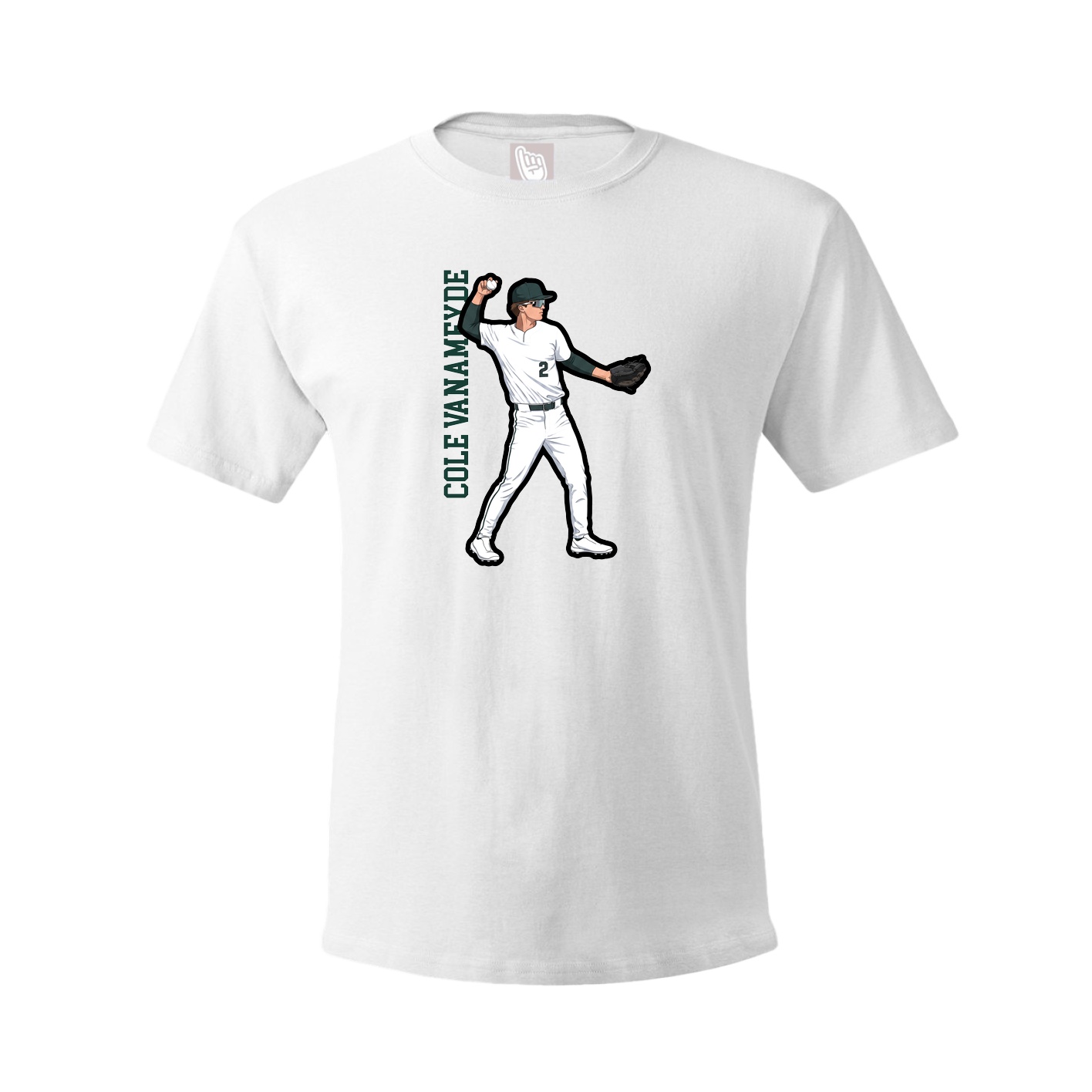 Youth Tee — Name Vertical in White