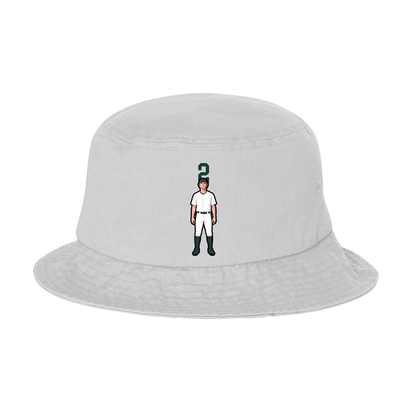 Bucket Cap — Number Top in White