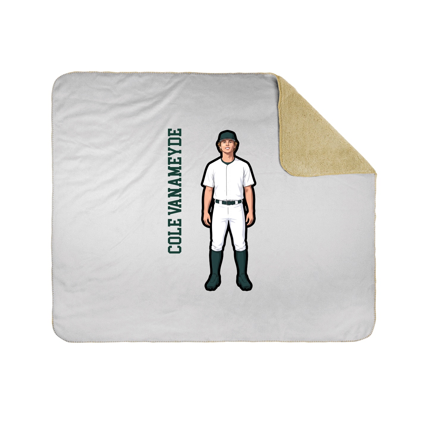 Throw Blanket — Name Vertical in White