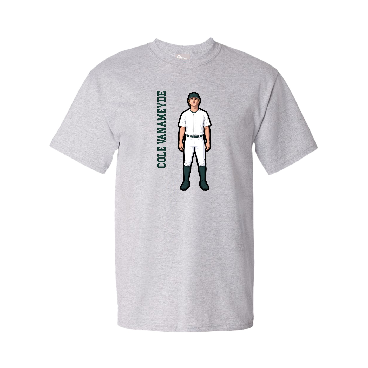 Tee — Name Vertical in Grey
