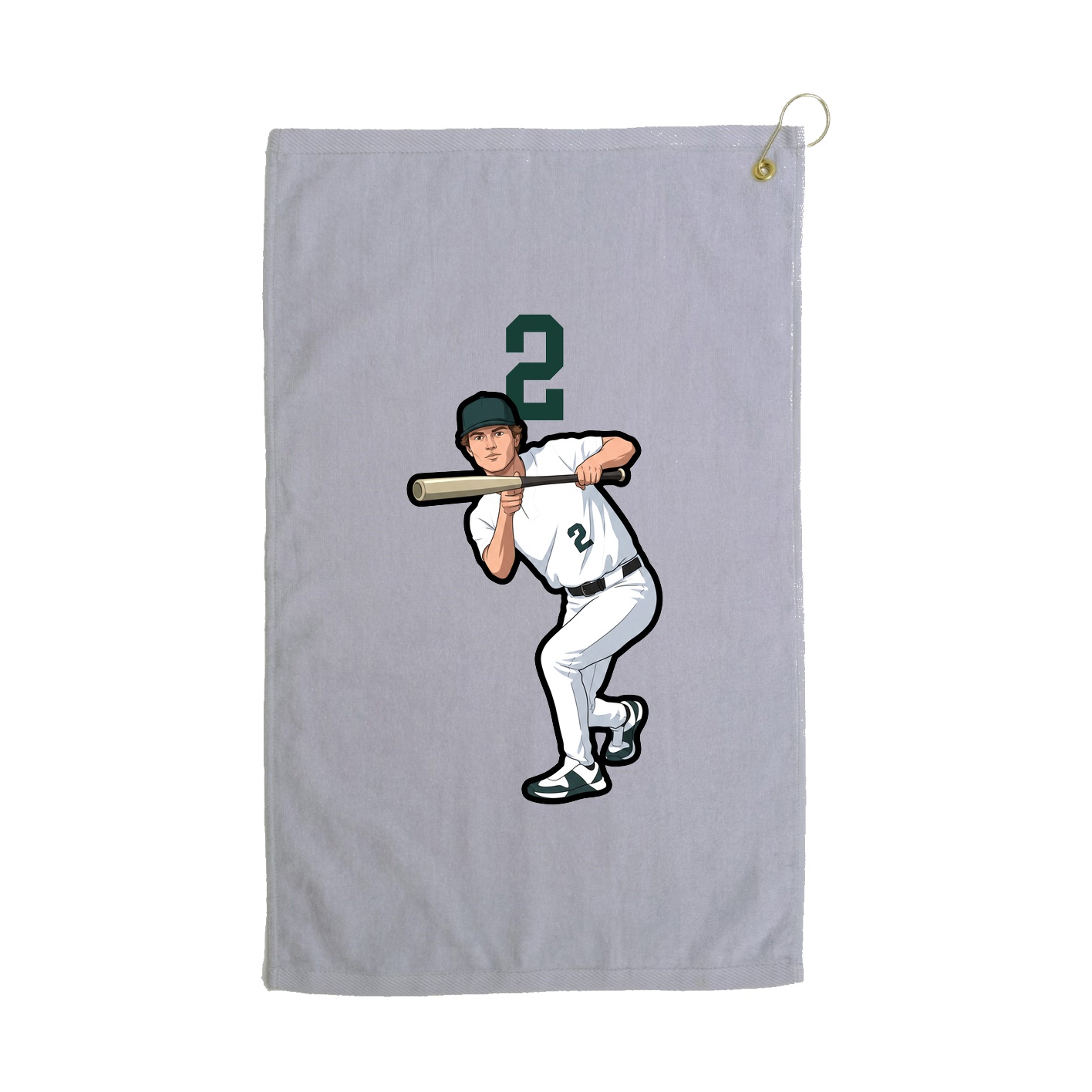 Golf Towel — Number Top in Grey