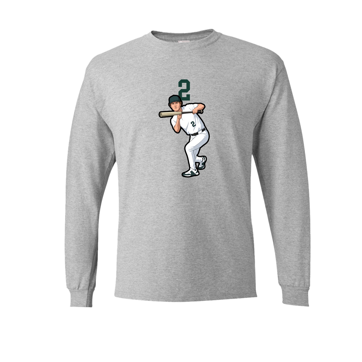 Long Sleeve Tee — Number Top in Grey