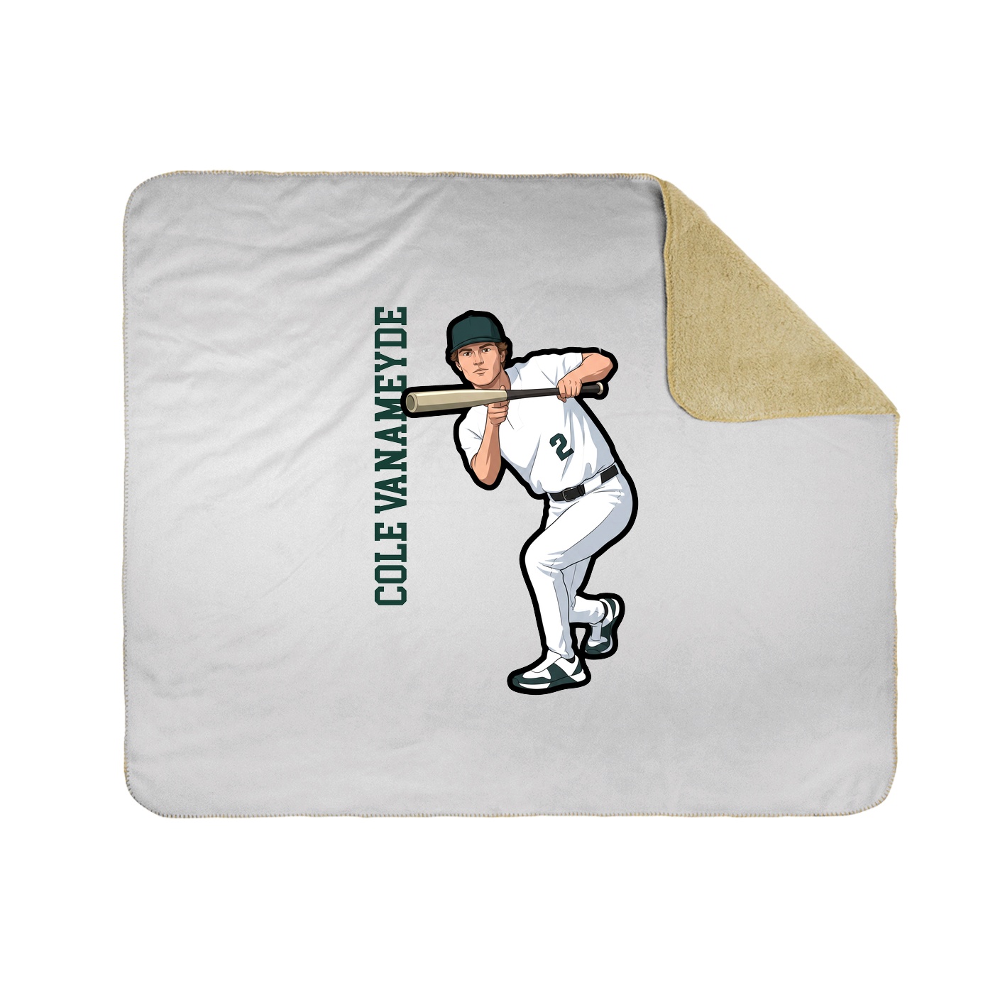 Throw Blanket — Name Vertical in White