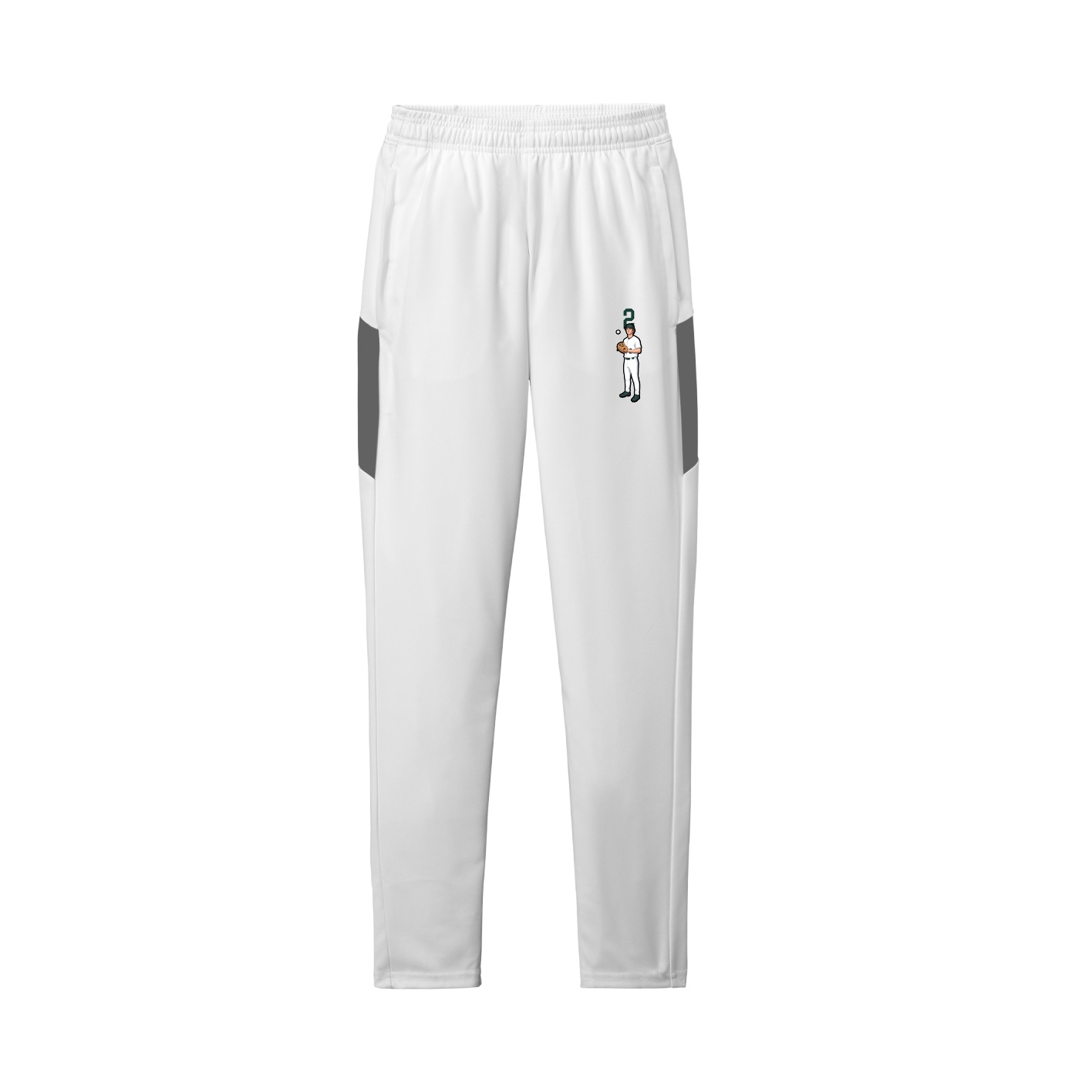 Team Travel Pant — Number Top in White/Grey