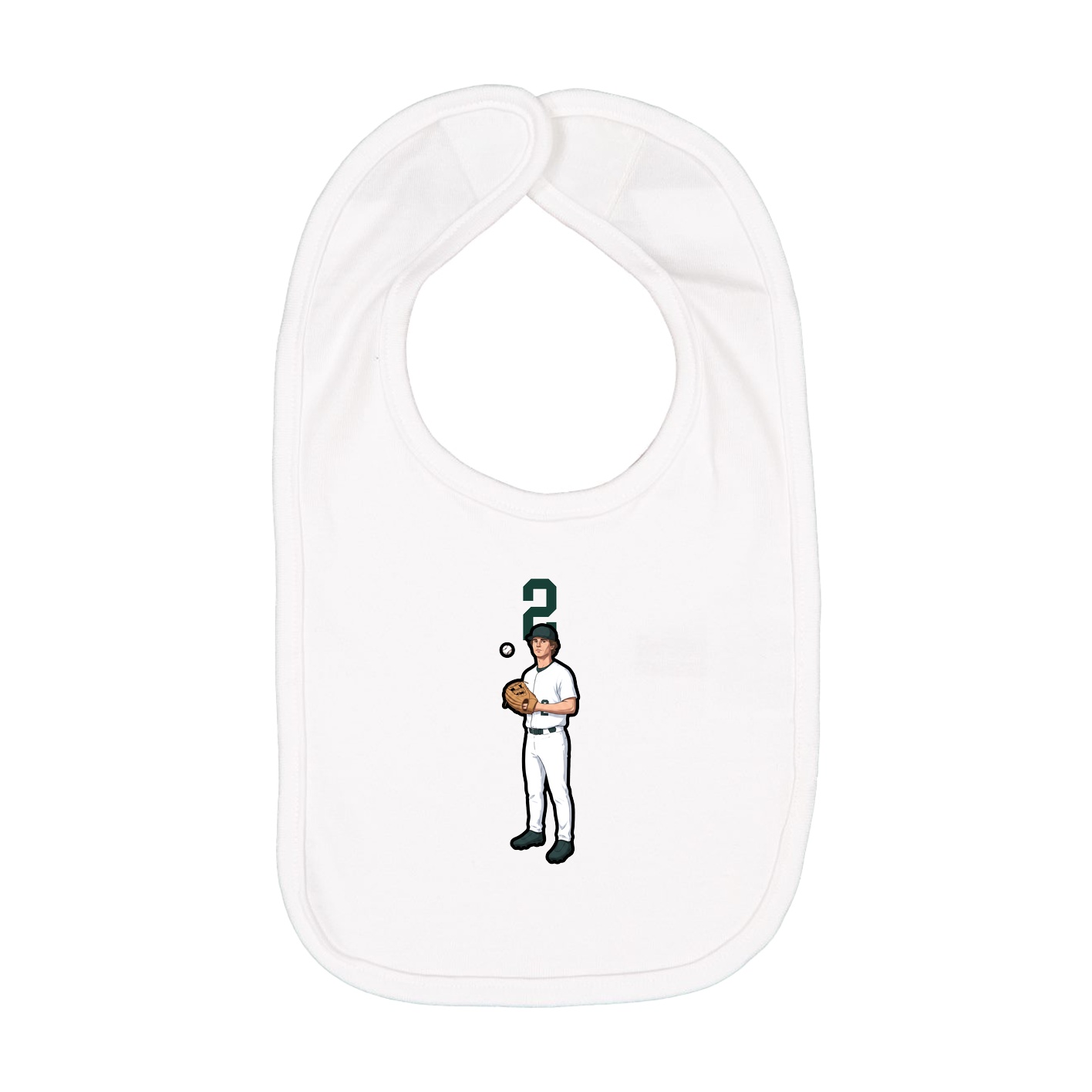 Infant Bib — Number Top in White