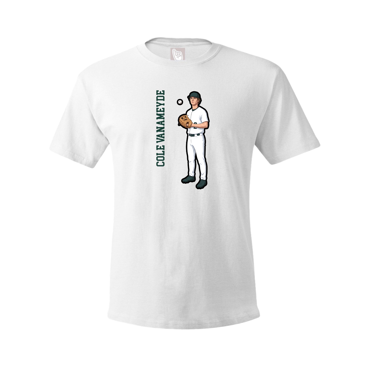 Youth Tee — Name Vertical in White