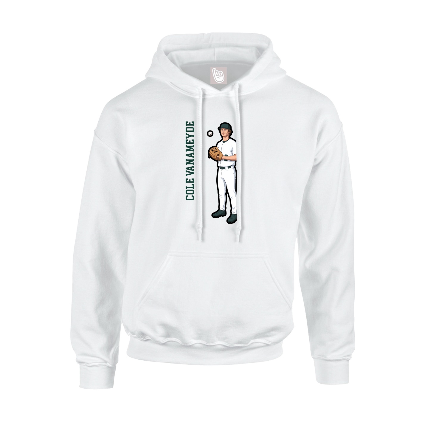 Hoodie — Name Vertical in White