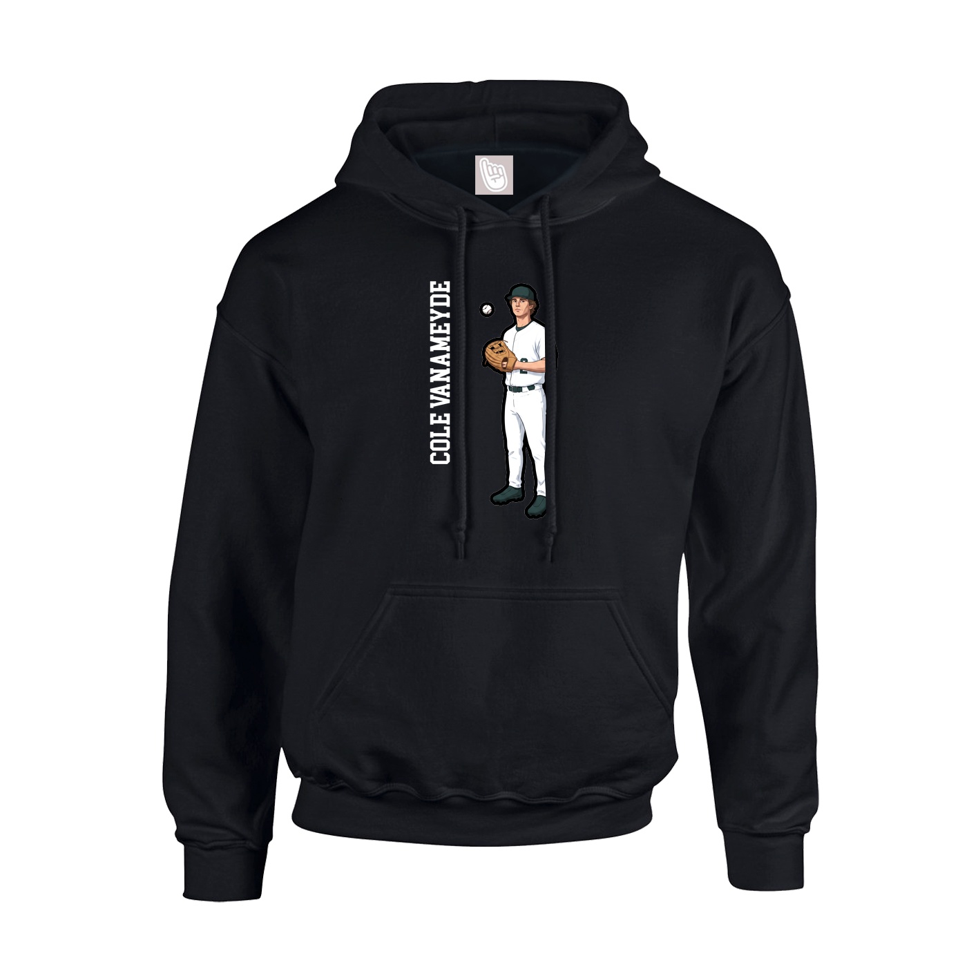 Youth Hoodie — Name Vertical in Black