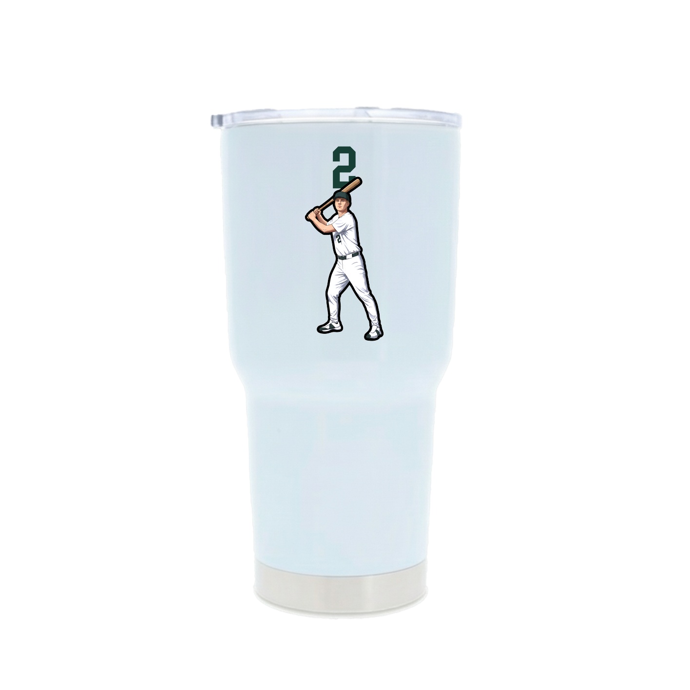 30oz Stainless Steel Tumbler — Number Top in White