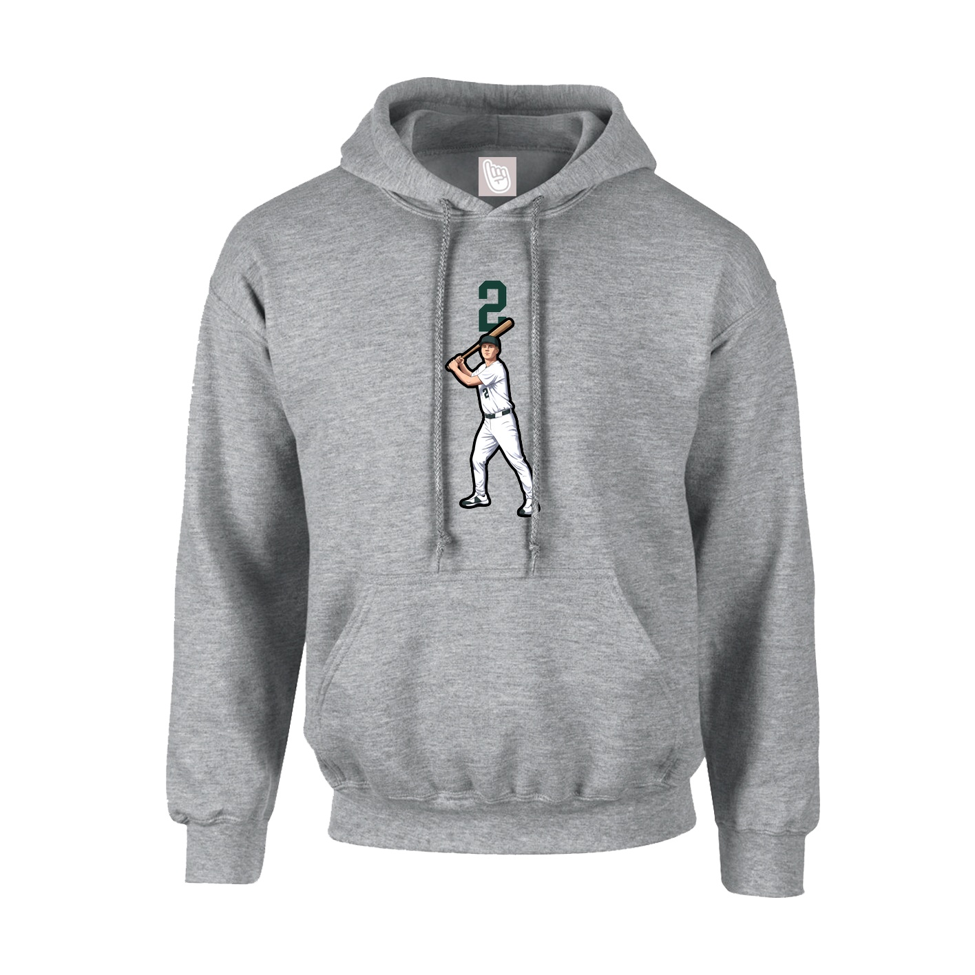 Hoodie — Number Top in Grey