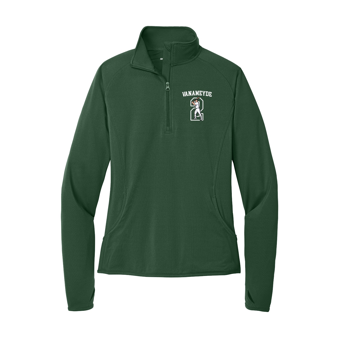 Women's Q-Zip Pullover — Shirsey in Green