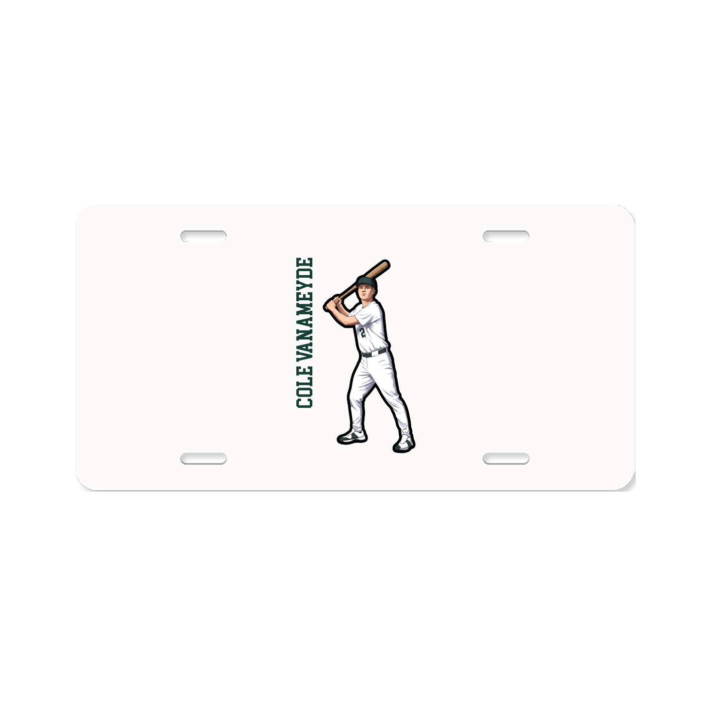 License Plate — Name Vertical in Classic