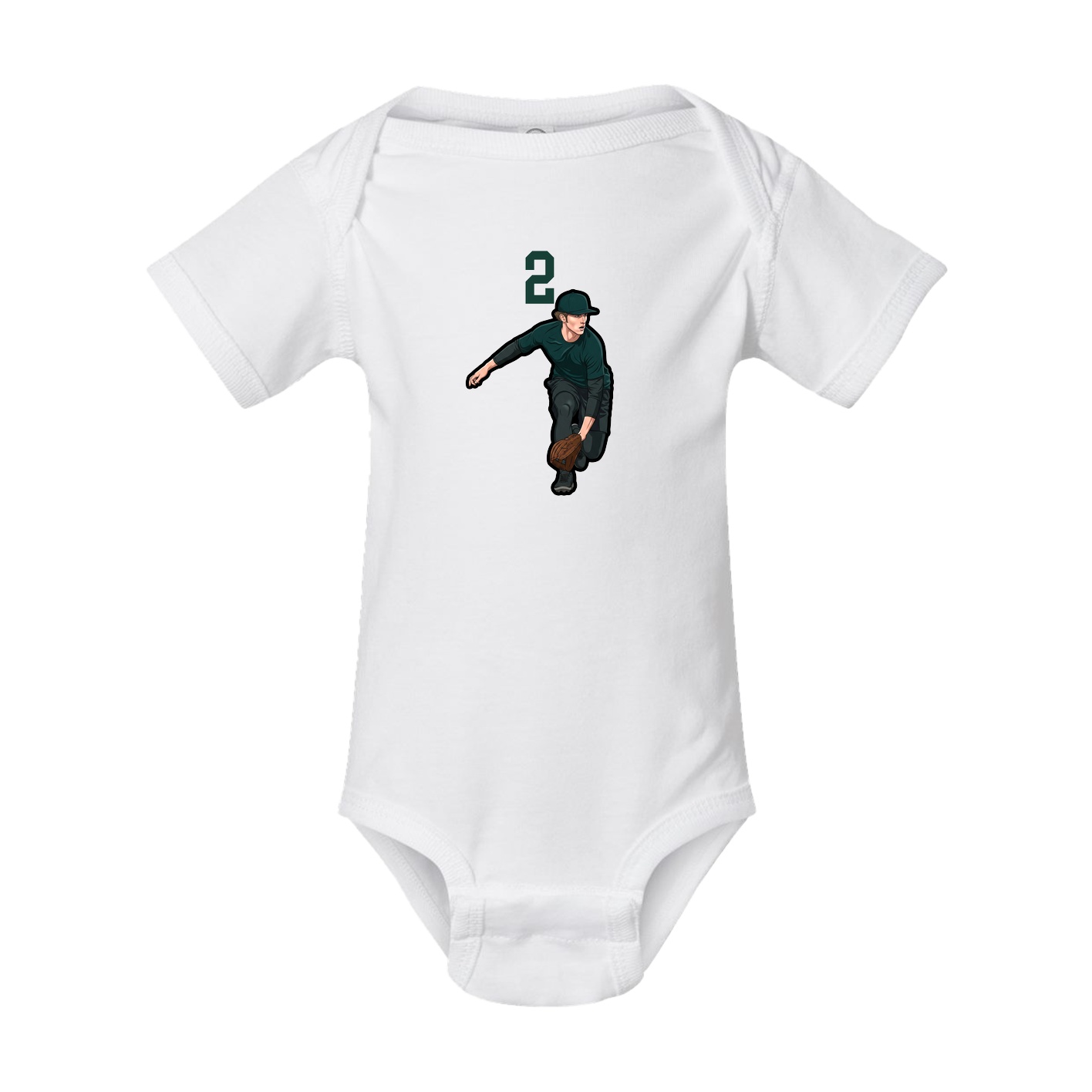 Baby Onesie — Number Top in White