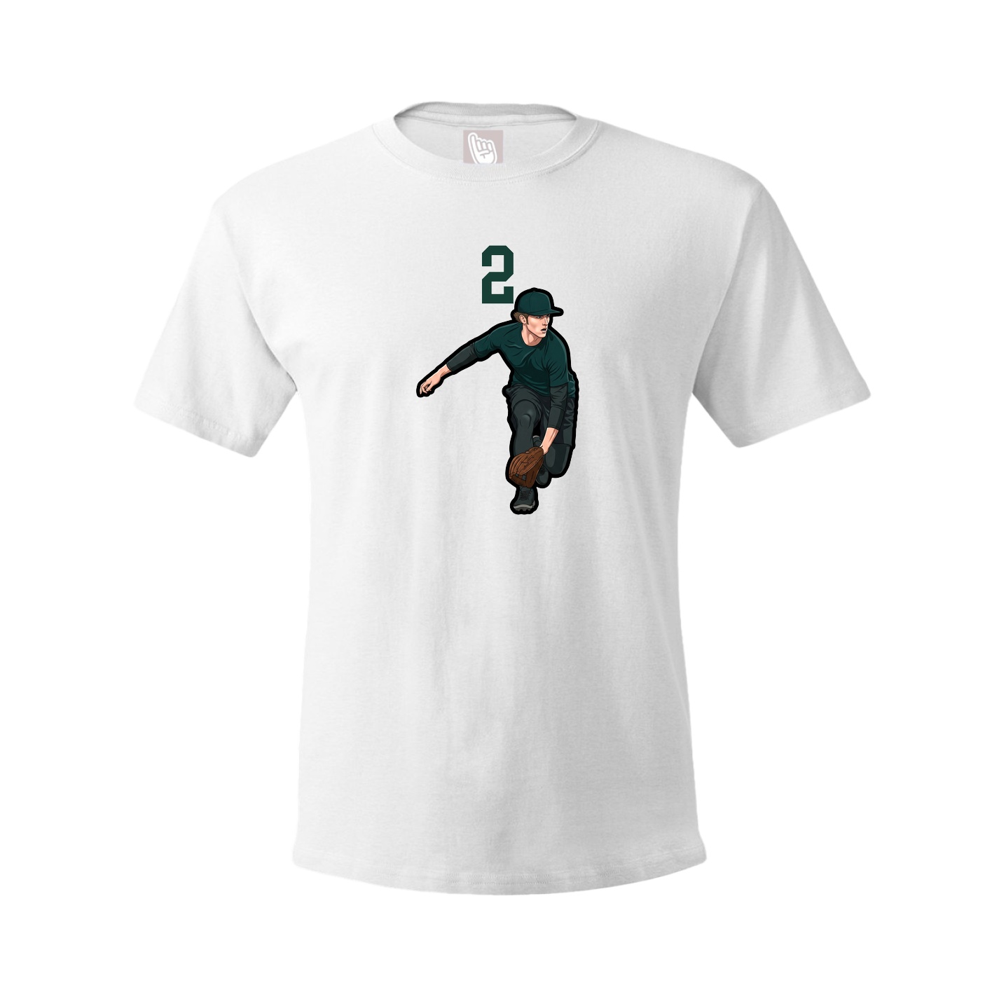 Youth Tee — Number Top in White