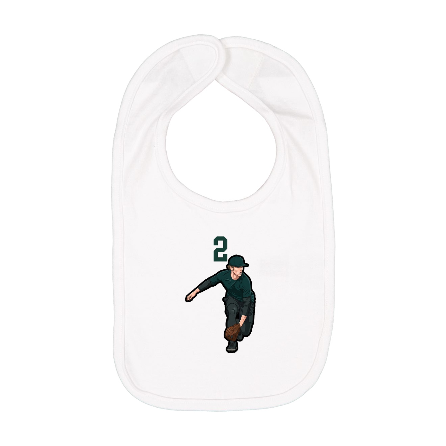 Infant Bib — Number Top in White