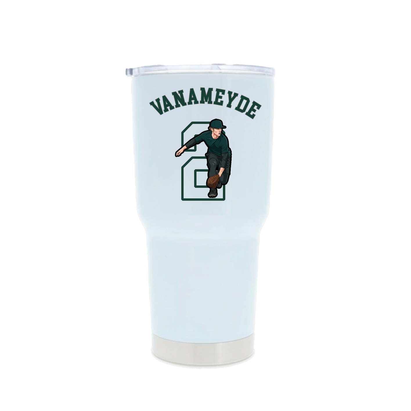 30oz Stainless Steel Tumbler — Shirsey Arch in White