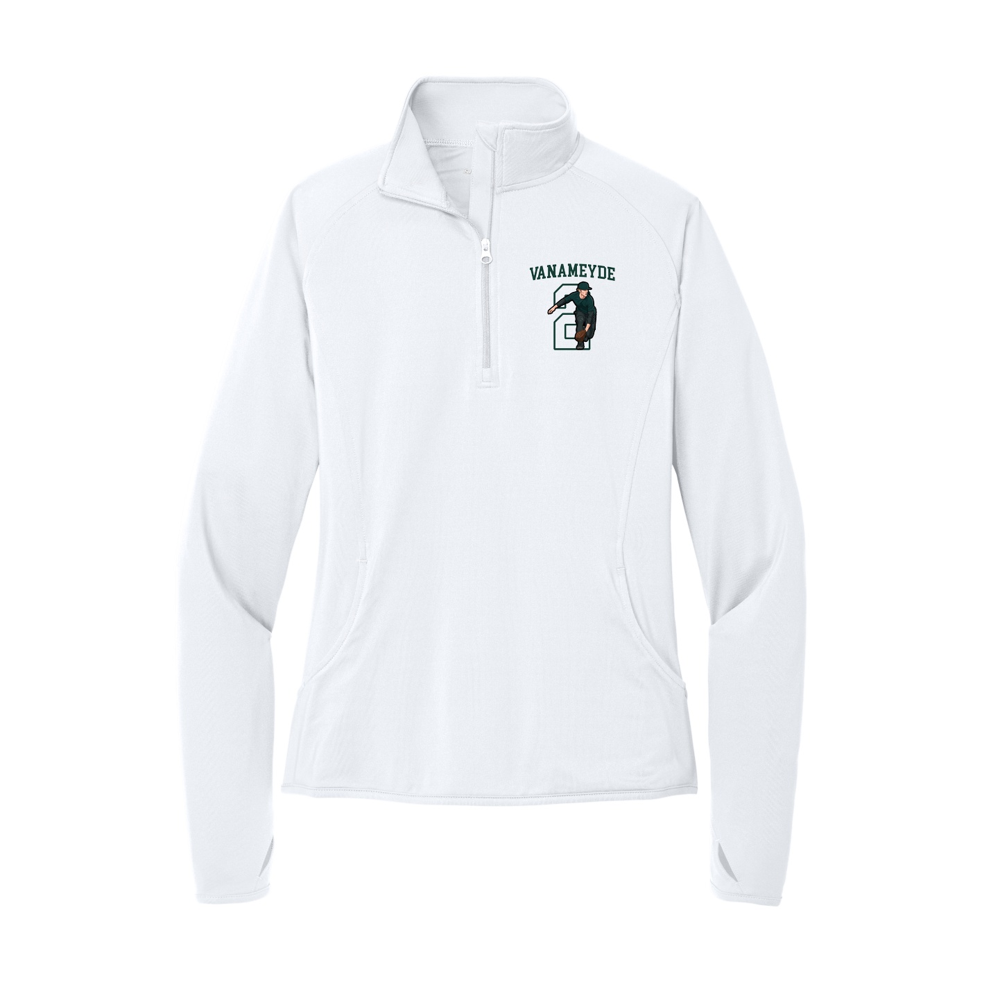 Women's Q-Zip Pullover — Shirsey in White