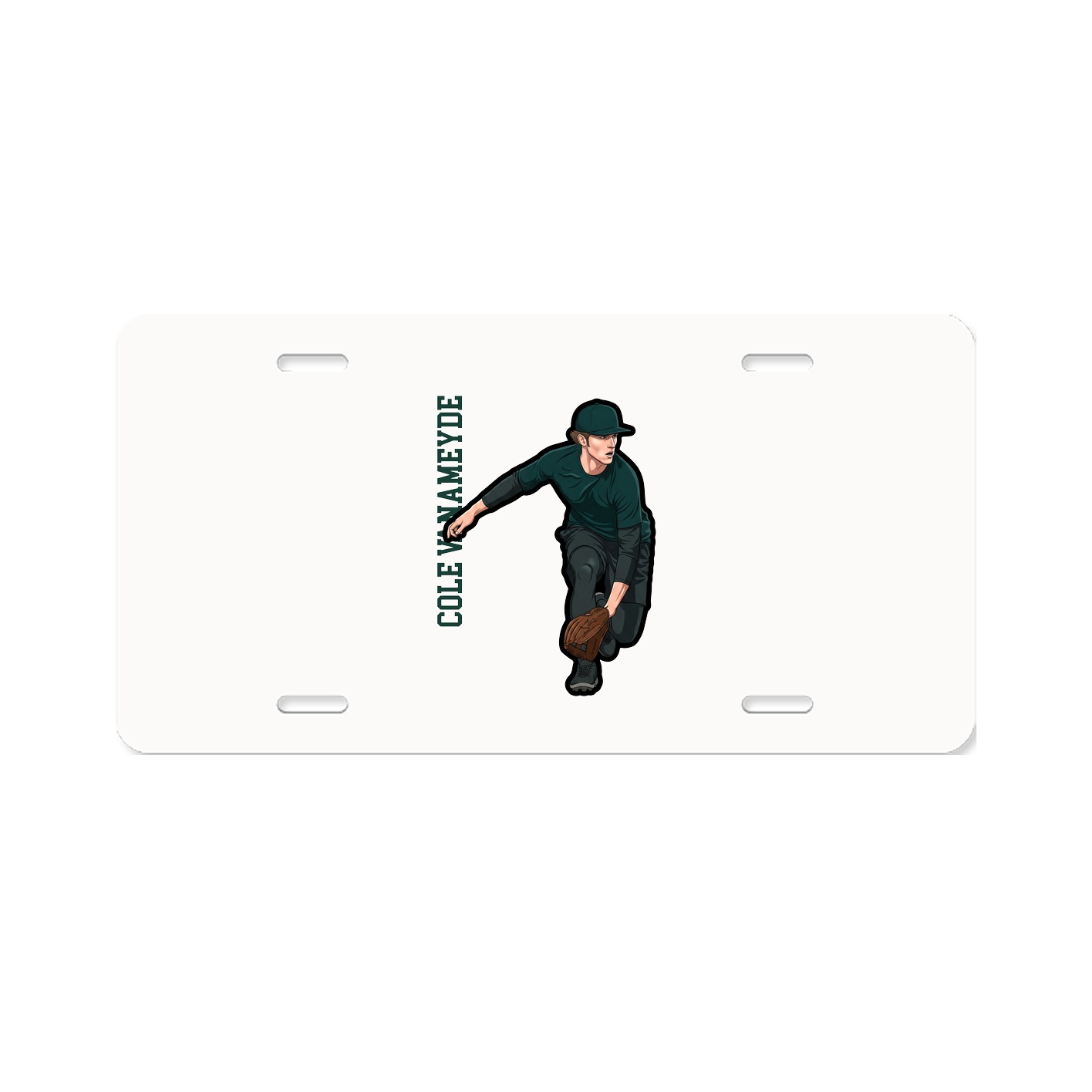 License Plate — Name Vertical in Classic