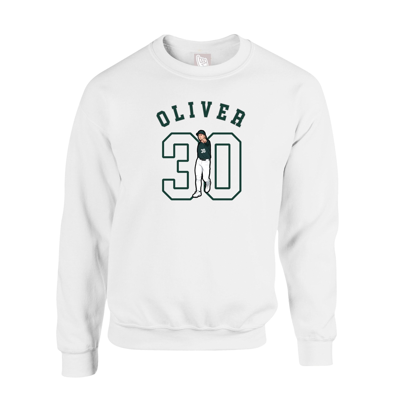 Fleece Crew — Shirsey Arch in White