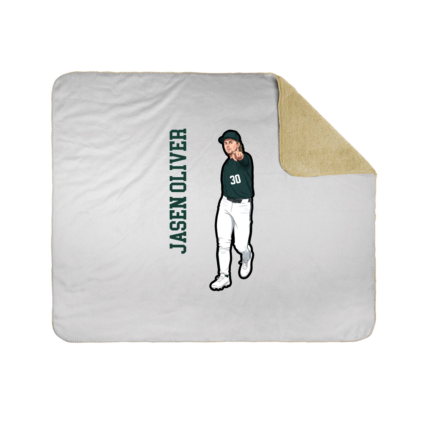 Throw Blanket — Name Vertical in White