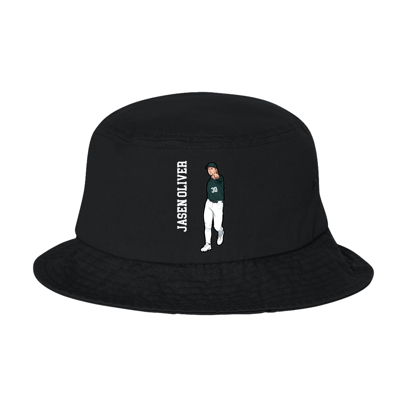 Bucket Cap — Name Vertical in Black