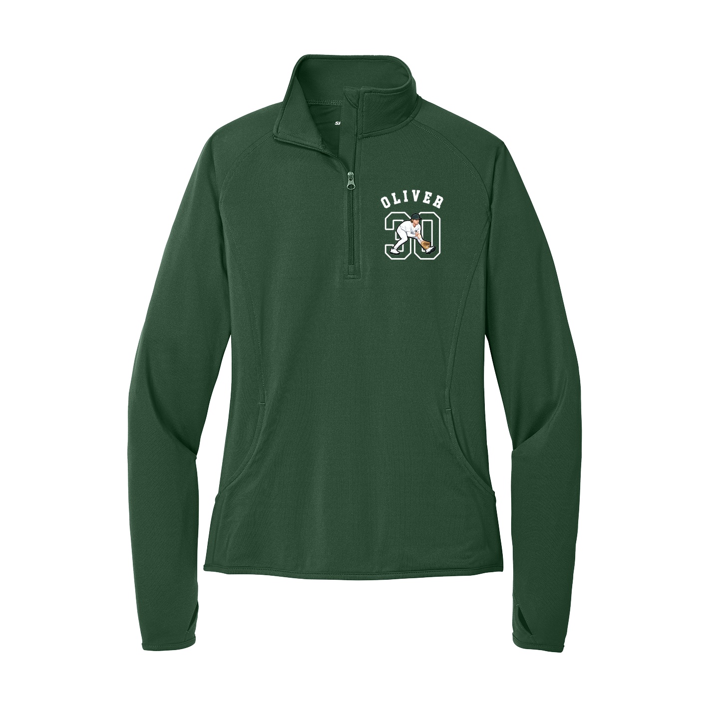 Women's Q-Zip Pullover — Shirsey Arch in Green
