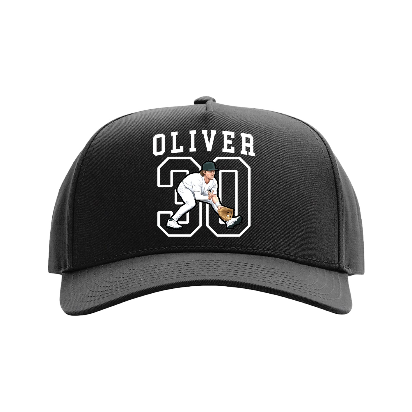 Full Fabric Five-Panel Champ Cap — Shirsey in Black