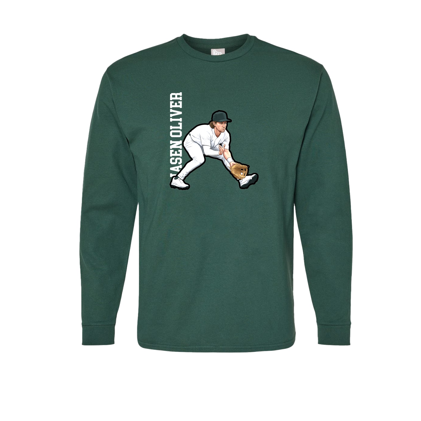 Long Sleeve Tee — Name Vertical in Green