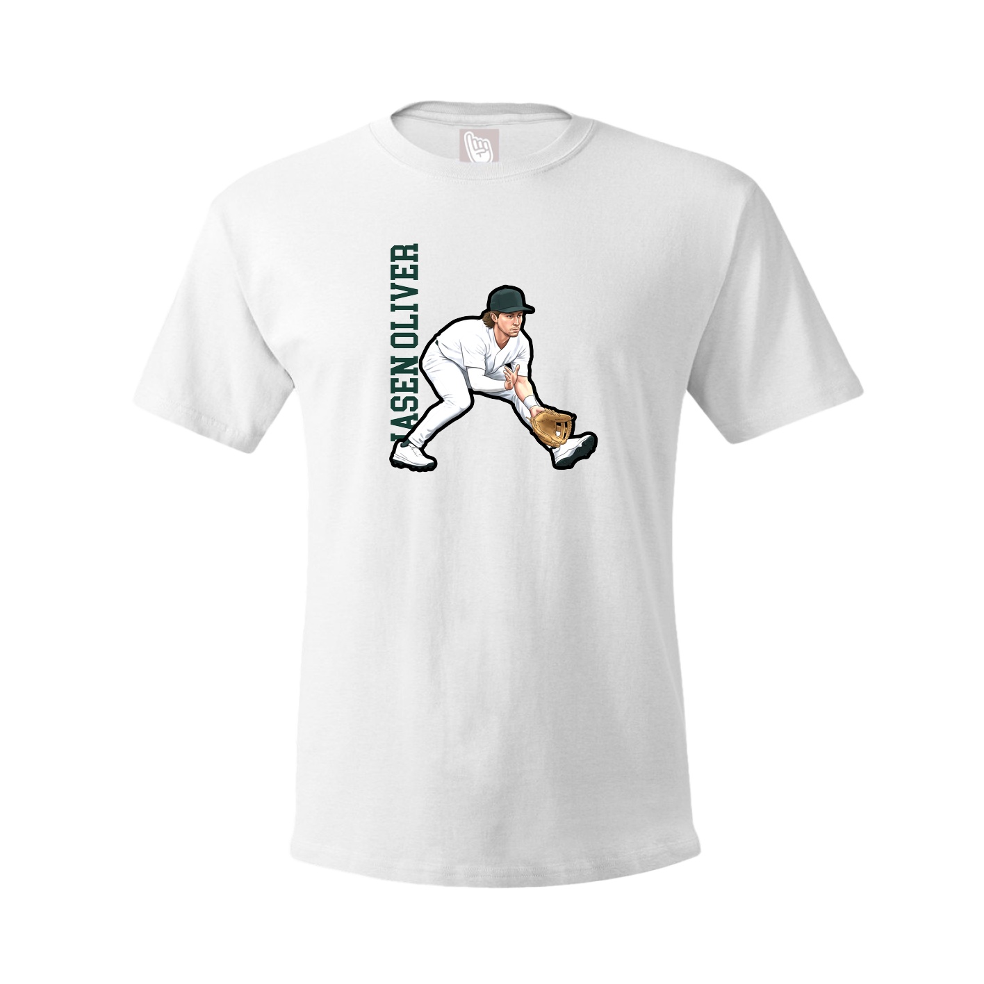 Youth Tee — Name Vertical in White