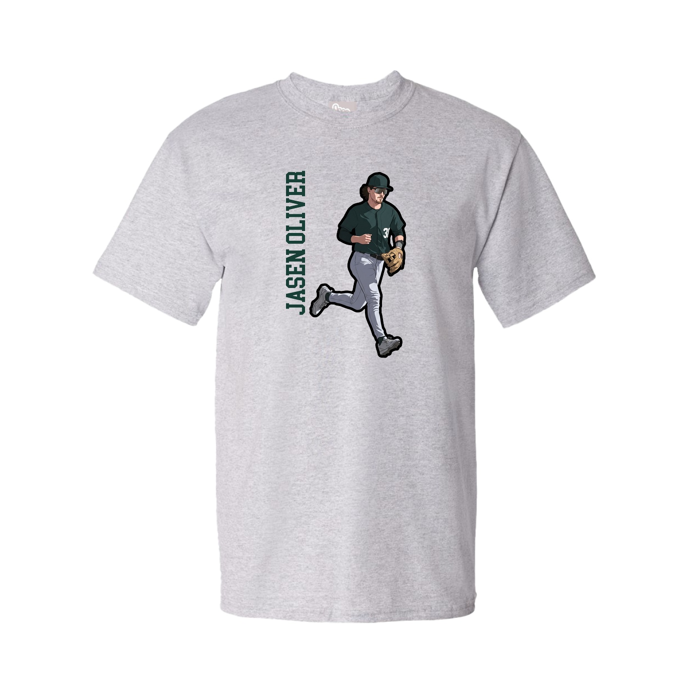 Youth Tee — Name Vertical in Grey