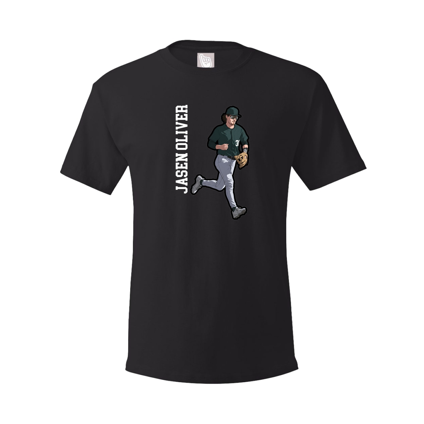 Youth Tee — Name Vertical in Black