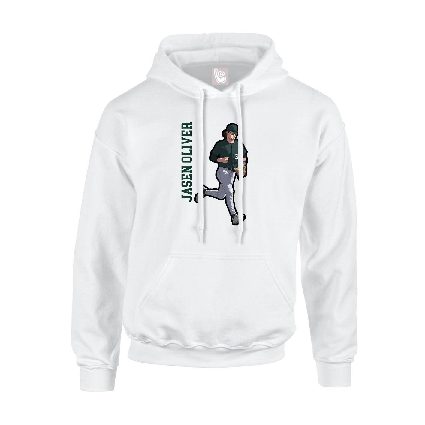 Youth Hoodie — Name Vertical in White