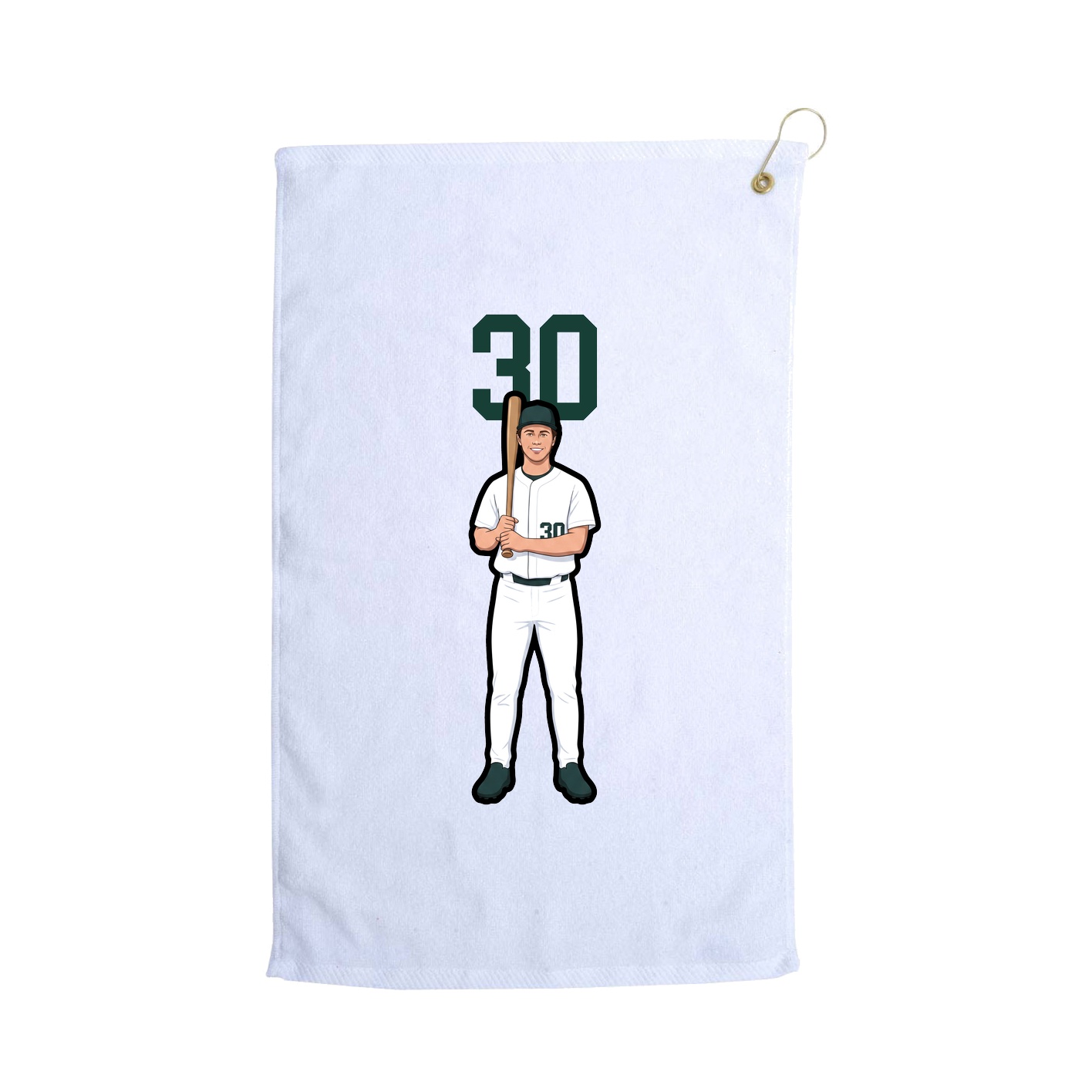 Golf Towel — Number Top in White