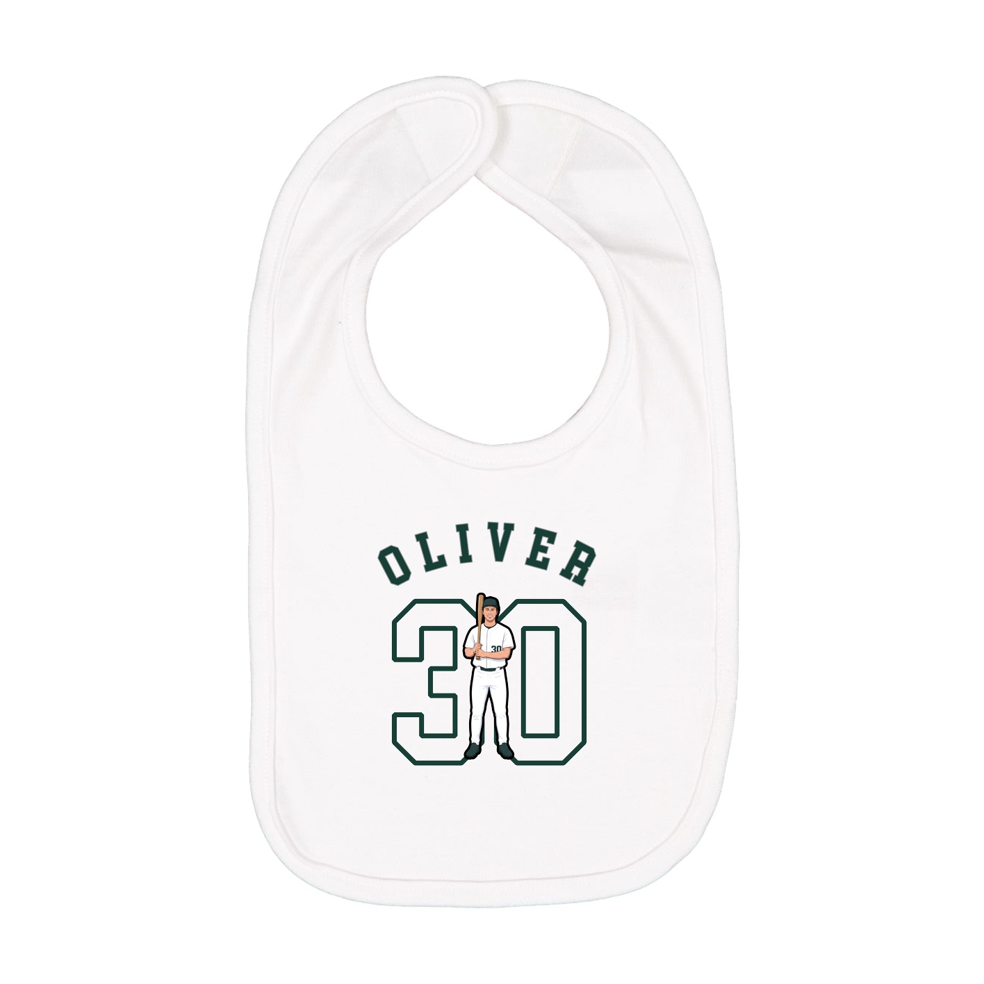 Infant Bib — Shirsey Arch in White