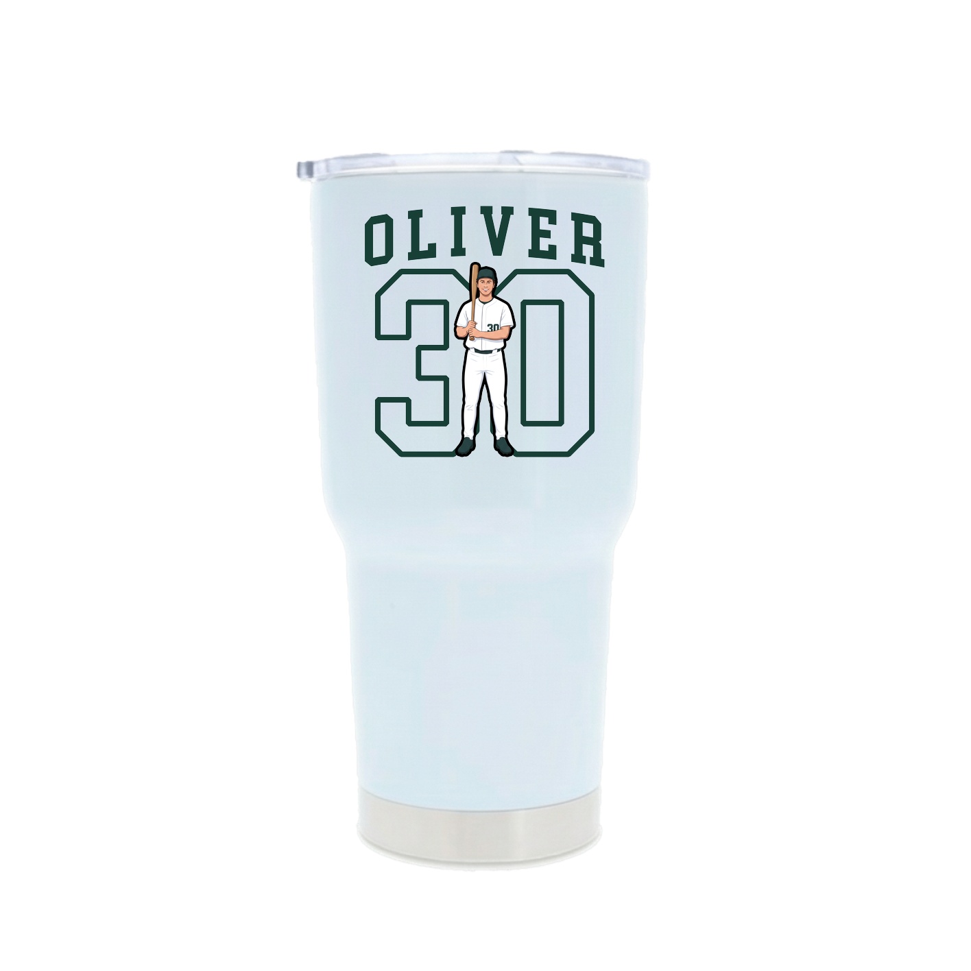 30oz Stainless Steel Tumbler — Shirsey in White